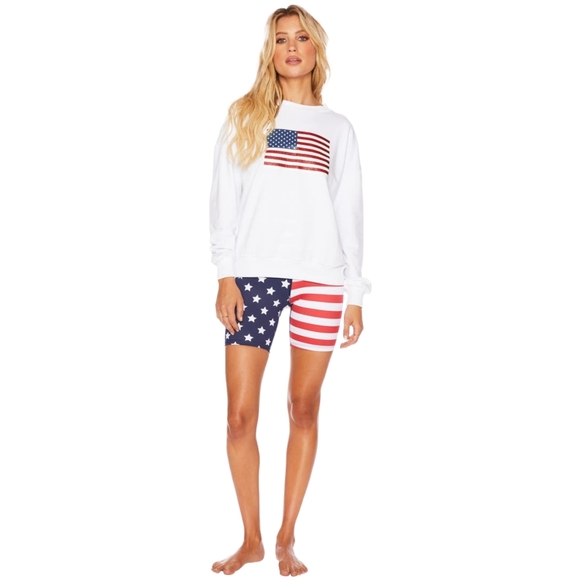 Beach Riot American Flag White Sweatshirt - Picture 3 of 9